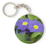 "Painted" Blue Primroses Key Chains