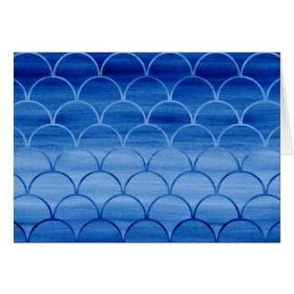 Painted Blue Watercolor Scale Pattern Birthday