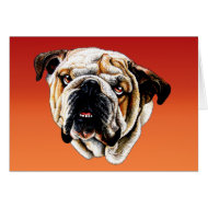 Painted Bulldog Face card