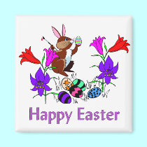 Painted Bunny Eggs magnets