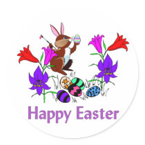Painted Bunny Eggs Sticker
