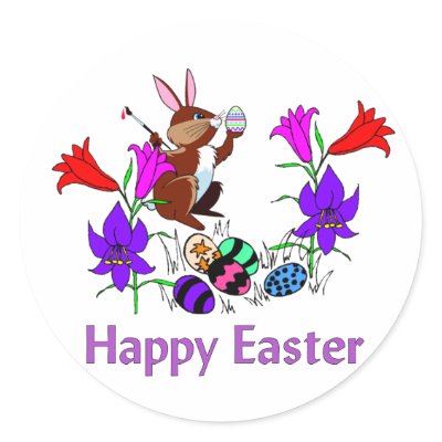 Painted Bunny Eggs Sticker by orsobear