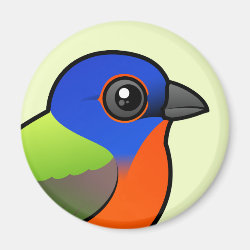 Painted Bunting Round Magnet