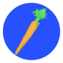 Painted Carrot Round Stickers