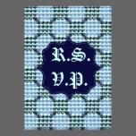 Painted Checkered Swirls (Blue) (Wedding) invitations