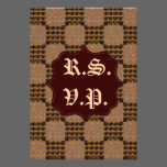 Painted Checkered Swirls (Brown) (Wedding) invitations