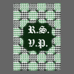 Painted Checkered Swirls (Green) (Wedding) invitations