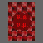 Painted Checkered Swirls (Red) (Wedding) invitations