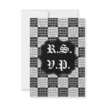 Painted Checkered Swirls (Wedding) invitations