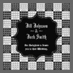 Painted Checkered Swirls (Wedding) invitations