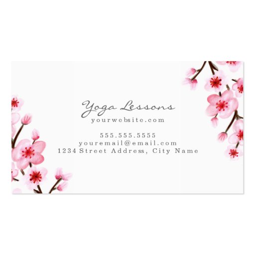 Painted Cherry Blossoms Business Cards (back side)
