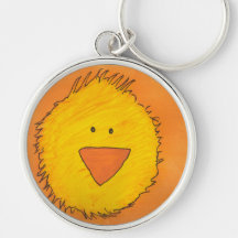 Painted Chick - Orange Keychain