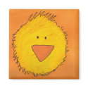 Painted Chick - Orange magnets by sarahwolf2 Painted Chick - Orange magnets