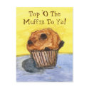 Painted Chocolate Chip Muffin Postcard