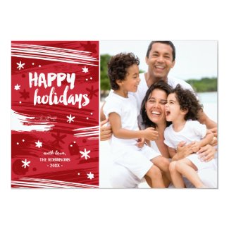 Painted Christmas | Modern Holiday Photo 5x7 Paper Invitation Card