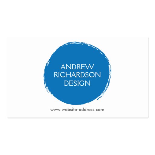 PAINTED CIRCLE LOGO in BLUE Business Card Templates (front side)