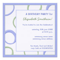Painted Circles lavender 2 Birthday Party Invite invitations