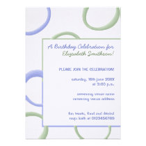 Painted Circles lavender 3 Birthday Party Invite invitations