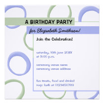Painted Circles lavender Birthday Party Invitation invitations
