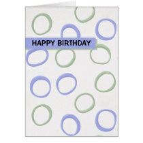 Painted Circles lavender Happy Birthday Card cards
