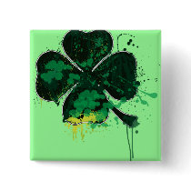 PAINTED CLOVER PIN buttons by JOHNNYIRONIC PAINTED CLOVER PIN buttons
