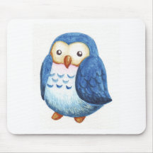 Painted Cute Owls Mouse Pad