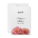 Painted Dahlia Flower in Pink and Coral RSVP Cards invitations