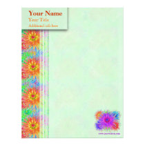 Painted Dahlias Custom Letterhead
