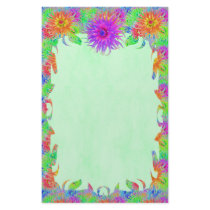 Painted Dahlias Flame Stationery