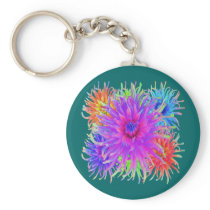 Painted Dahlias Keychain