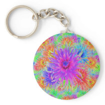 Painted Dahlias Keychain