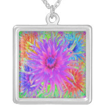 Painted Dahlias Necklace