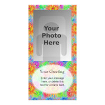 Painted Dahlias Vertical PhotoCard Template Photo Card Template
