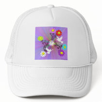 Painted Daisies and Doves Hat