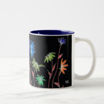Painted Daisies on Black mugs