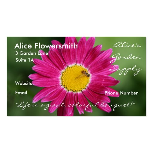 Painted Daisy Business Card (front side)