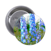 Painted Delphinium Pinback Buttons