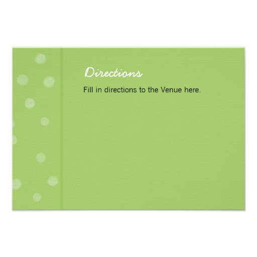 Painted Dots green Wedding Enclosure Card Personalized Announcements