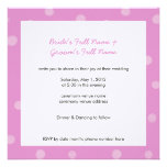 Painted Dots pink white Wedding Invitation