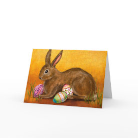 Painted Easter Bunny Card