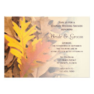 Painted Fall Leaves Couples Wedding Shower Invite