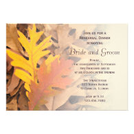 Painted Fall Leaves Wedding Rehearsal Dinner Custom Invitations