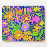 Painted Floral Design Mouse Mat