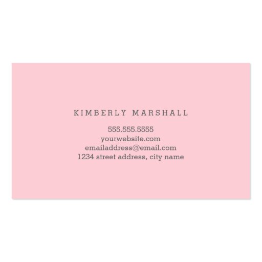 Painted Florals Business Card / Pink & Gray (back side)