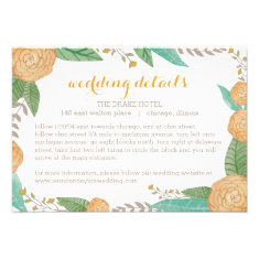 Painted Florals Wedding Enclosure Card Personalized Announcement