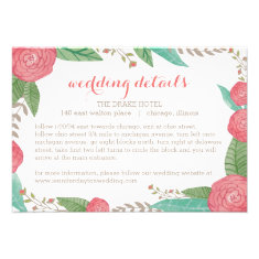 Painted Florals Wedding Enclosure Card Invitation