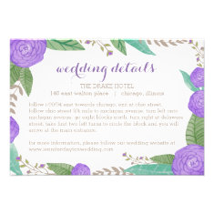 Painted Florals Wedding Enclosure Card Custom Announcements