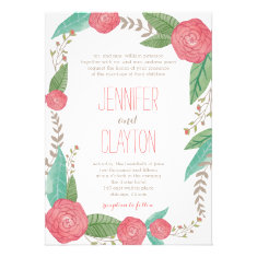 Painted Florals Wedding Invitations Personalized Invitation