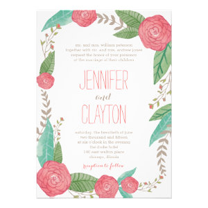 Painted Florals Wedding Invitations