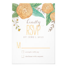 Painted Florals Wedding Response / RSVP Cards Personalized Invitations